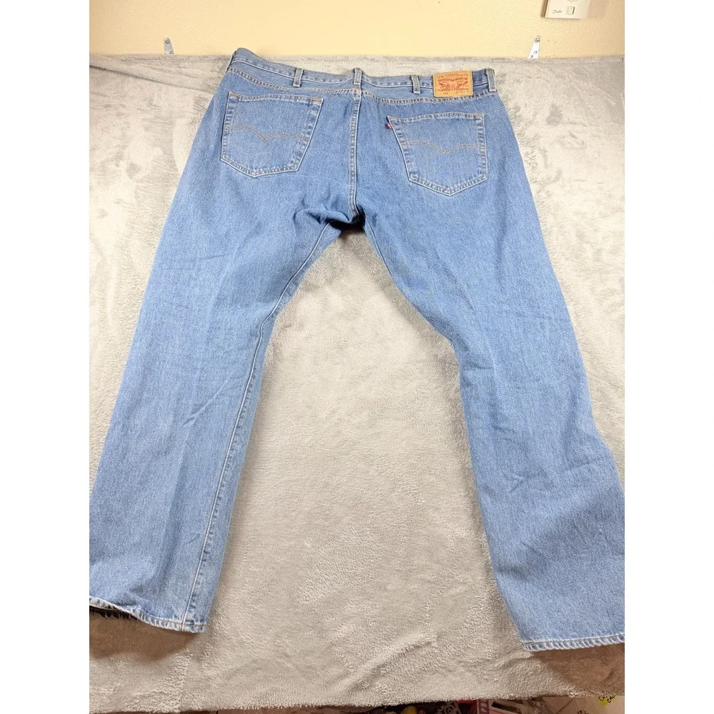Vtg Levi's 501 Jeans 42x32 Button Fly Light Wash Y2K Straight Denim
